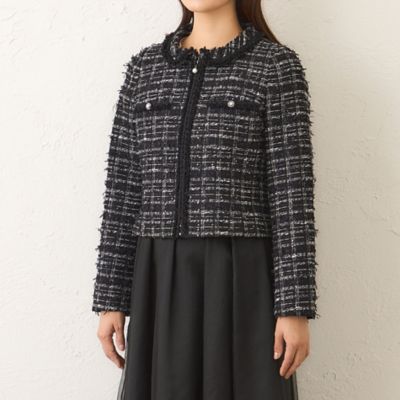 【BLUE LABEL CRESTBRIDGE】ファンシーツイードジャケット 一部店舗限定】クレストブリッジチェックツィードジャケット