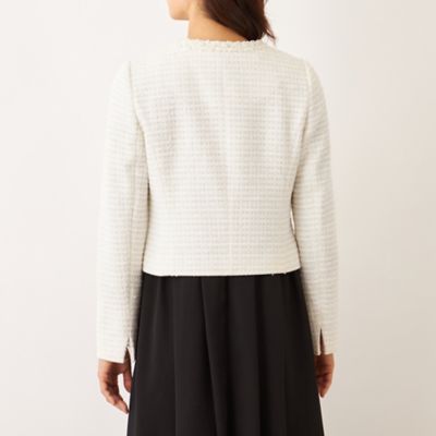 リボンニットファンシー ノーカラージャケット