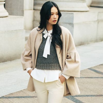 Rei　TO BE CHIC ★42　ツィードベルスリーブコート ベルスリーブカーリーコート（W5E60626＿＿） | TO BE CHIC