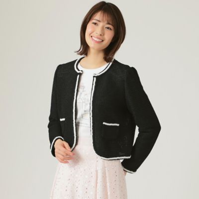 ツィードラメニットジャケット Whim Gazette｜ラメツィードニットジャケット | Rakuten Fashion