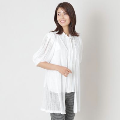 ＜TO BE CHIC (Women)＞透かし編み　ミドルニットカーディガン（Ｗ５Ｆ０１６０６＿＿）