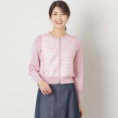 TO BE CHIC (Women)/トゥー ビー シック レインボーツイードコンビ ニットブルゾン(W5F02514__)