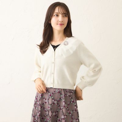 ＜TO BE CHIC (Women)＞チュールケープカラー　カーディガン（Ｗ５Ｆ０３６３７＿＿）