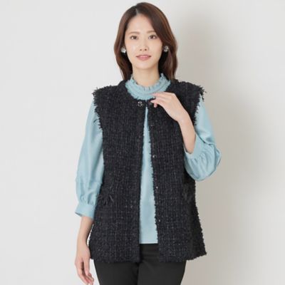 ＜TO BE CHIC (Women)＞ミックスツイード　ニットジレ（Ｗ５Ｆ０４２２６＿＿）