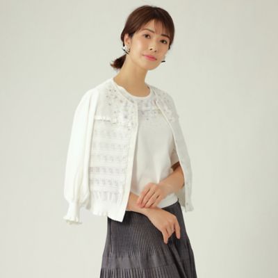 ＜TO BE CHIC (Women)＞フラワーモチーフ　ニットカーディガン（Ｗ５Ｆ０５１３８＿＿）