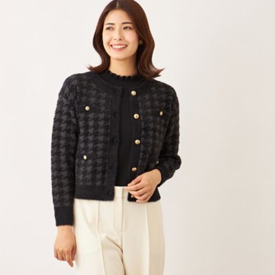 ＜TO BE CHIC (Women)＞フェザー千鳥　カーディガン（Ｗ５Ｆ０５６４６＿＿）