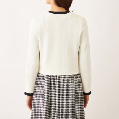 バイカラー ショートカーディガン（W5F06647＿＿） | TO BE