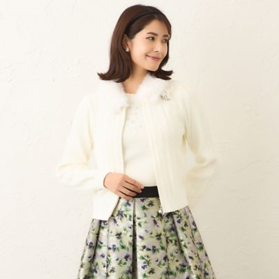 ＜TO BE CHIC (Women)＞ファーコンビ　ケーブルカーディガン（Ｗ５Ｆ０９６６５＿＿）
