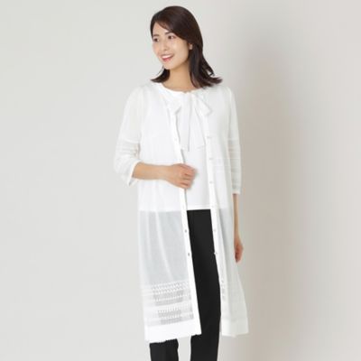 ＜TO BE CHIC (Women)＞透かし編み　ロングカーディガン（Ｗ５Ｆ１０５５５＿＿）