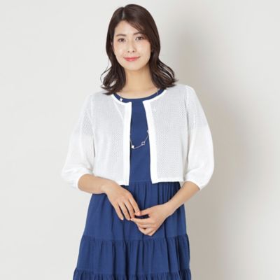 ＜TO BE CHIC (Women)＞アイレット透かし編み　ニットボレロ（Ｗ５Ｆ１１５５６＿＿）