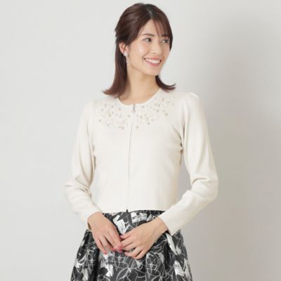 ＜TO BE CHIC (Women)＞レーヨンナイロンビジュー　カーディガン（Ｗ５Ｆ１６２６７＿＿）