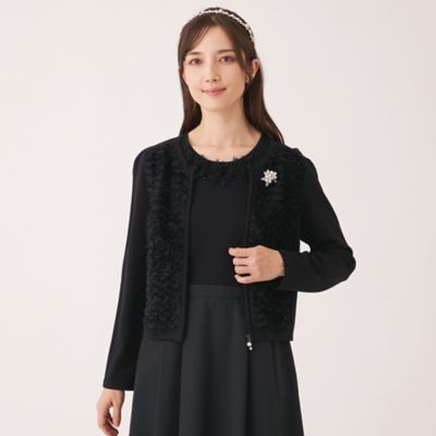 フェザー刺しゅう コンビカーディガン（W5F25683＿＿） | TO