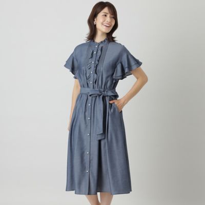 ＜TO BE CHIC (Women)＞シャンブレーデニムフリルスリーブ　ワンピース（Ｗ５Ｊ０３２１２＿＿）