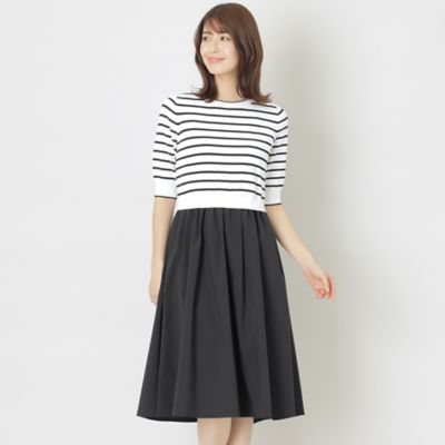 ＜TO BE CHIC (Women)＞レーヨンナイロンニットドッキング　ワンピース（Ｗ５Ｊ０４３２２＿＿）