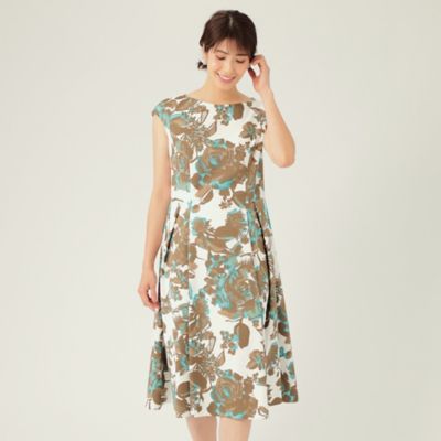 ＜TO BE CHIC (Women)＞【大人百花　夏号掲載アイテム】【８０周年記念アイテム】フラワープリント　ワンピース（Ｗ５Ｊ１１１５７＿＿）