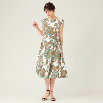 【大人百花　夏号掲載アイテム】【８０周年記念アイテム】フラワープリント　ワンピース（Ｗ５Ｊ１１１５７＿＿）