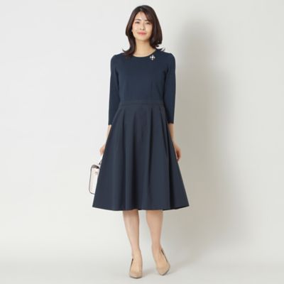 ニットタフタコンビスカラップ　ワンピース（Ｗ５Ｊ１１５０９＿＿）