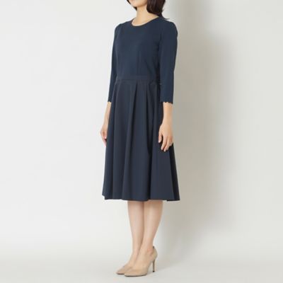 ニットタフタコンビスカラップ　ワンピース（Ｗ５Ｊ１１５０９＿＿）