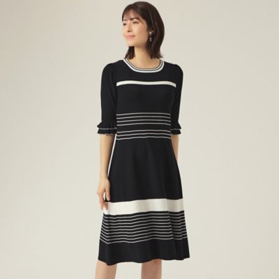 ＜TO BE CHIC (Women)＞【２０周年アニバーサリー】ランダムボーダー　ニットワンピース（Ｗ５Ｊ３３１９０＿＿）