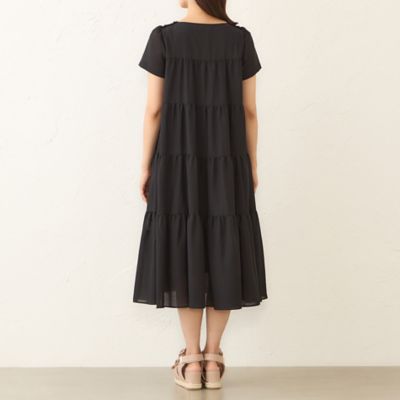 DEA. ベージュ ティアードドレス Mサイズ 未使用新品タグ付き WEB限定】ボイルワッシャーティアード ドレス