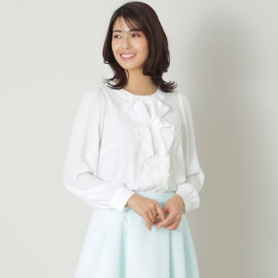 TO BE CHIC (Women)/トゥー ビー シック フロントレース　ノーカラーブラウス（Ｗ５Ｍ０１５１１＿＿）