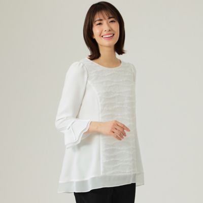 ＜TO BE CHIC (Women)＞チュールフリルボーダー　チュニック（Ｗ５Ｍ０３１１９＿＿）
