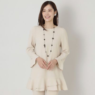 ＜三越伊勢丹/公式＞【SALE】TO BE CHIC (Women)/トゥー ビー シック トリアセダブルクロス チュニックブラウス ベージュ トップス【三越伊勢丹/公式】