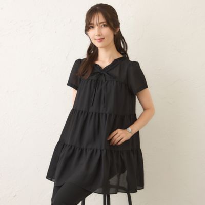 ＜TO BE CHIC (Women)＞ボイルワッシャーティアード　チュニックブラウス（Ｗ５Ｍ０４６１４＿＿）