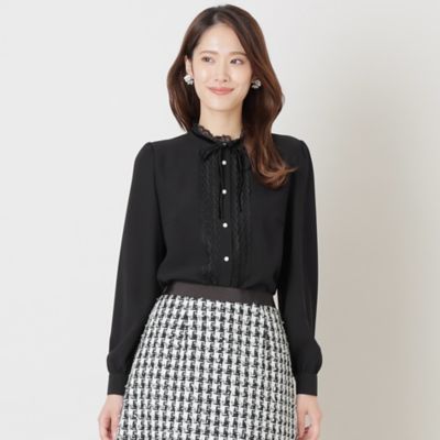 ＜三越伊勢丹/公式＞【SALE】TO BE CHIC (Women)/トゥー ビー シック ポリエステルジョーゼット エレガントブラウス クロ トップス【三越伊勢丹/公式】