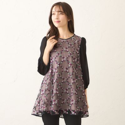 ＜TO BE CHIC (Women)＞フラワー刺しゅう　チュニックブラウス（Ｗ５Ｍ０８６３９＿＿）