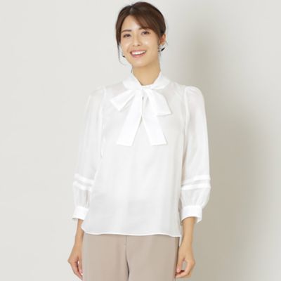 TO BE CHIC (Women)/トゥー ビー シック 【大人百花 掲載】ポリスパンサテン リボンタイブラウス(W5M11412__)