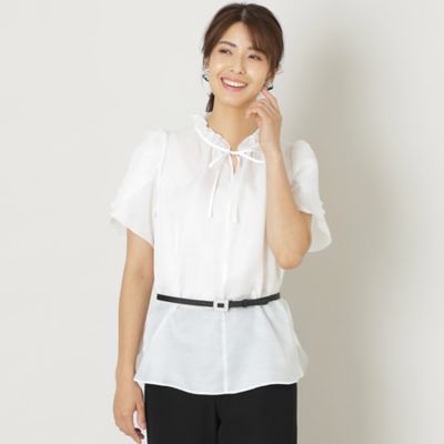 ＜TO BE CHIC (Women)＞ポリスパンサテン　リボンブラウス（Ｗ５Ｍ１４３７４＿＿）