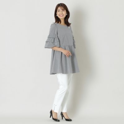 【ＷＥＢ限定】コットンギンガムチェック　チュニックブラウス（Ｗ５Ｍ３０３８６＿＿）