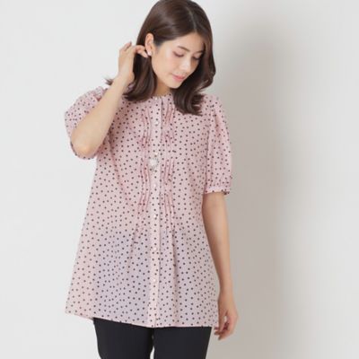 TO BE CHIC (Women)/トゥー ビー シック ランダムドット ピンタックブラウス(W5M40693__) アカ12L トップス【三越伊勢丹/公式】