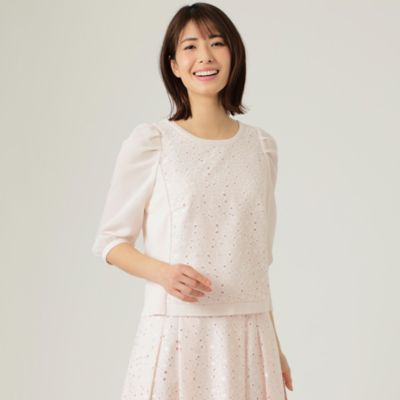 ＜TO BE CHIC (Women)＞フラワーボーラー　ニットプルオーバー（Ｗ５Ｎ０３１０８＿＿）