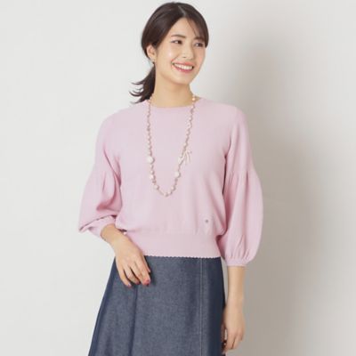 レーヨンナイロン　パフスリーブ　ニット（Ｗ５Ｎ０５５１８＿＿）
