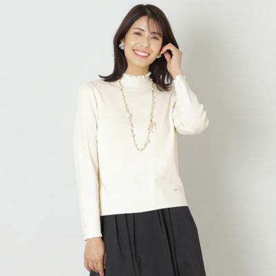 【美品】　NOBLE コットン　レーヨン　ニット　ベージュ　人気　長袖 L】レーヨンナイロン タートルネックニット(トップス)｜TO BE