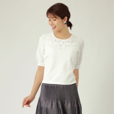 ＜TO BE CHIC (Women)＞フラワーモチーフ　ニットプルオーバー（Ｗ５Ｎ０９１３８＿＿）