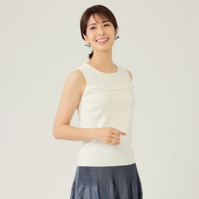 ＜TO BE CHIC (Women)＞レーヨンナイロン　ノースリーブニットプルオーバー（Ｗ５Ｎ１０１４１＿＿）