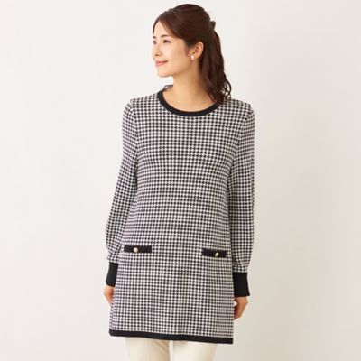 ＜TO BE CHIC (Women)＞千鳥　ニットチュニック（Ｗ５Ｎ１０６７１＿＿）
