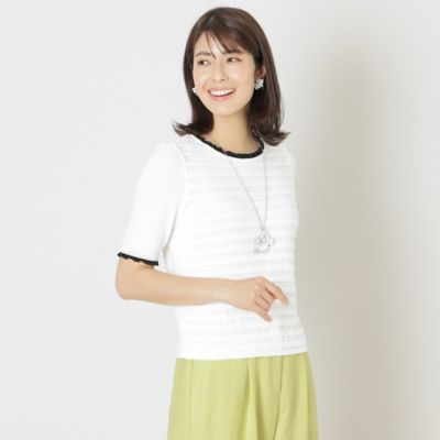 ＜TO BE CHIC (Women)＞コットンナイロン　プルオーバーニット（Ｗ５Ｎ１２３４８＿＿）