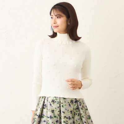 ＜TO BE CHIC (Women)＞パールビジュー　ケーブルリブニット（Ｗ５Ｎ１３６６５＿＿）