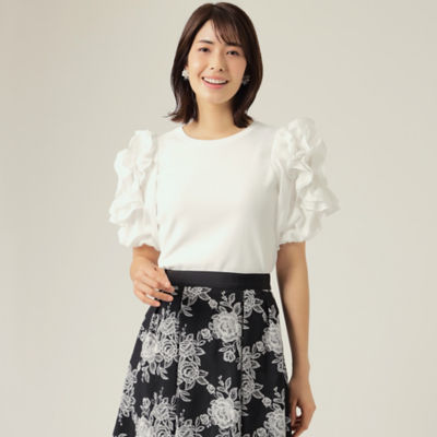 ＜TO BE CHIC (Women)＞【２０周年アニバーサリー】ローズモチーフ　ニットプルオーバー（Ｗ５Ｎ３１１８２＿＿）