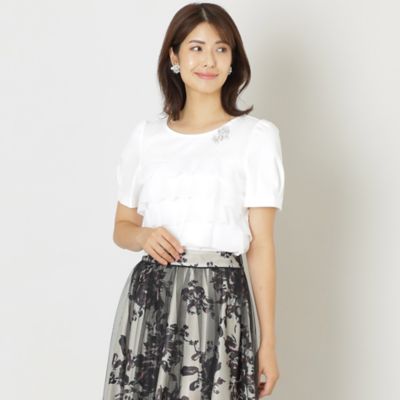 TO BE CHIC (Women)/トゥー ビー シック コットンポリエステルフリル　プルオーバーカットソー（Ｗ５Ｐ０１４０７＿＿）
