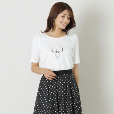 ＜TO BE CHIC (Women)＞コットンポンチ　モチーフカットソー（Ｗ５Ｐ０２４０４＿＿）