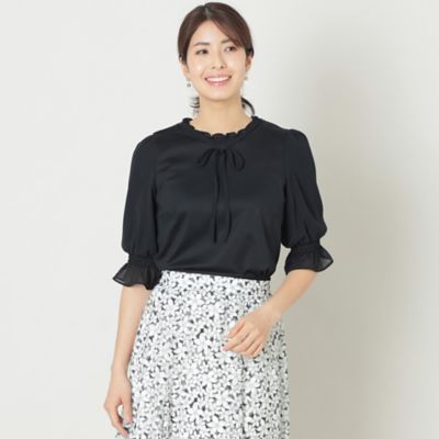 シフォンコンビギャザー　カットソー（Ｗ５Ｐ０２５３７＿＿）