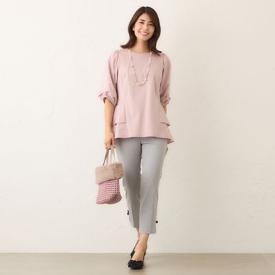 TO BE CHIC ★ ブラック　フリル付き五分袖チュニック ティアードフリル チュニック（W5P04628＿＿） | TO BE