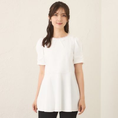 ＜TO BE CHIC (Women)＞コマフリル　カットソーコンビチュニック（Ｗ５Ｐ０６６１３＿＿）