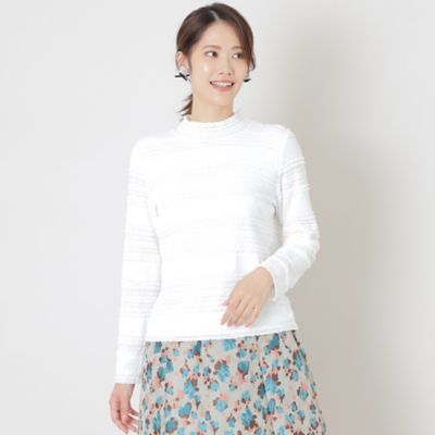 ＜TO BE CHIC (Women)＞ストレッチレースハイネック　プルオーバーカットソー（Ｗ５Ｐ０７２２１＿＿）