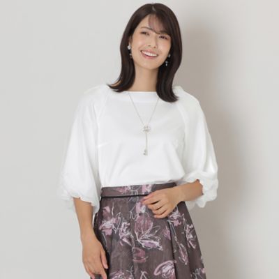 ＜TO BE CHIC (Women)＞コットンポンチコンビ　プルオーバーカットソー（Ｗ５Ｐ０７４１７＿＿）